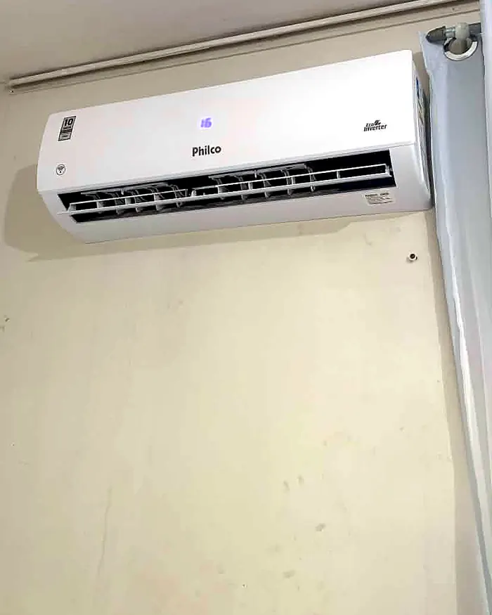 Split instalado — acabamento limpo — MK Climatização
